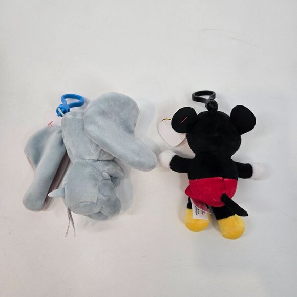 Ty Disney Mickey Mouse and Dumbo Plush Key Clips Keychains Lot of 2 NEW - Picture 6 of 12